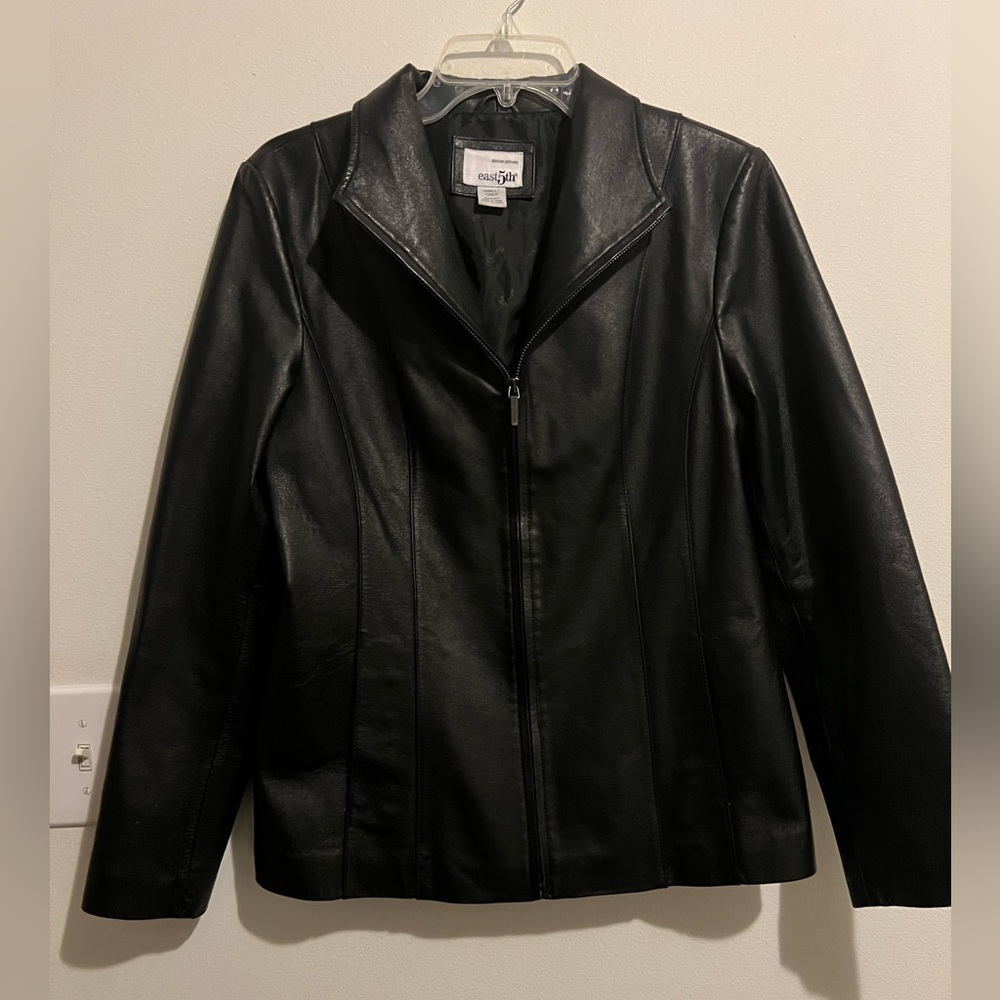 East 5th Black Women's Genuine Leather Jacket Size Small